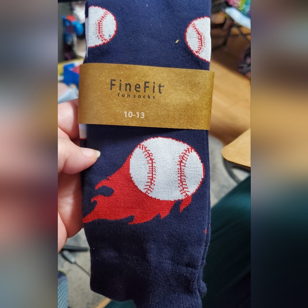 Men's Baseball Patterned Socks - Blue